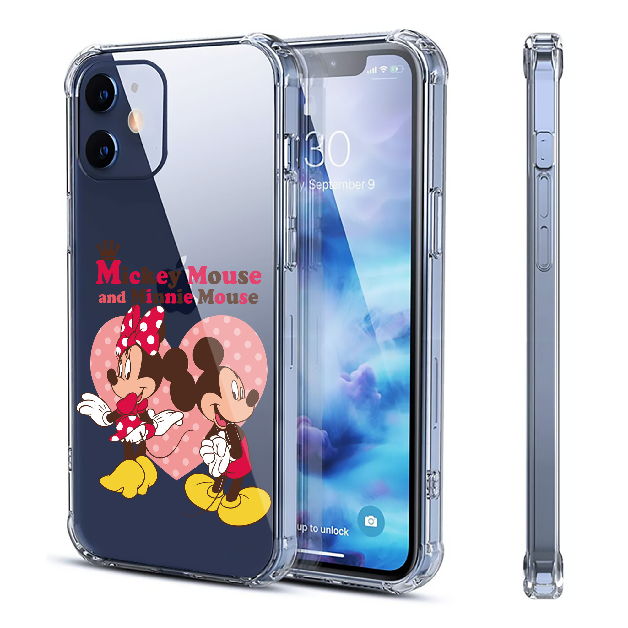 （画像用） ミッキーマウス Mickey Mouse 【iPhone 12シリーズ対応】透明スマホケース（クリアソフトケース）